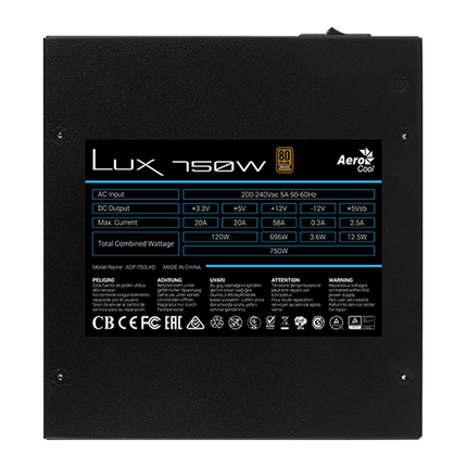 Aerocool - LUX 750W 80Plus Bronze Certified - مزود طاقة
