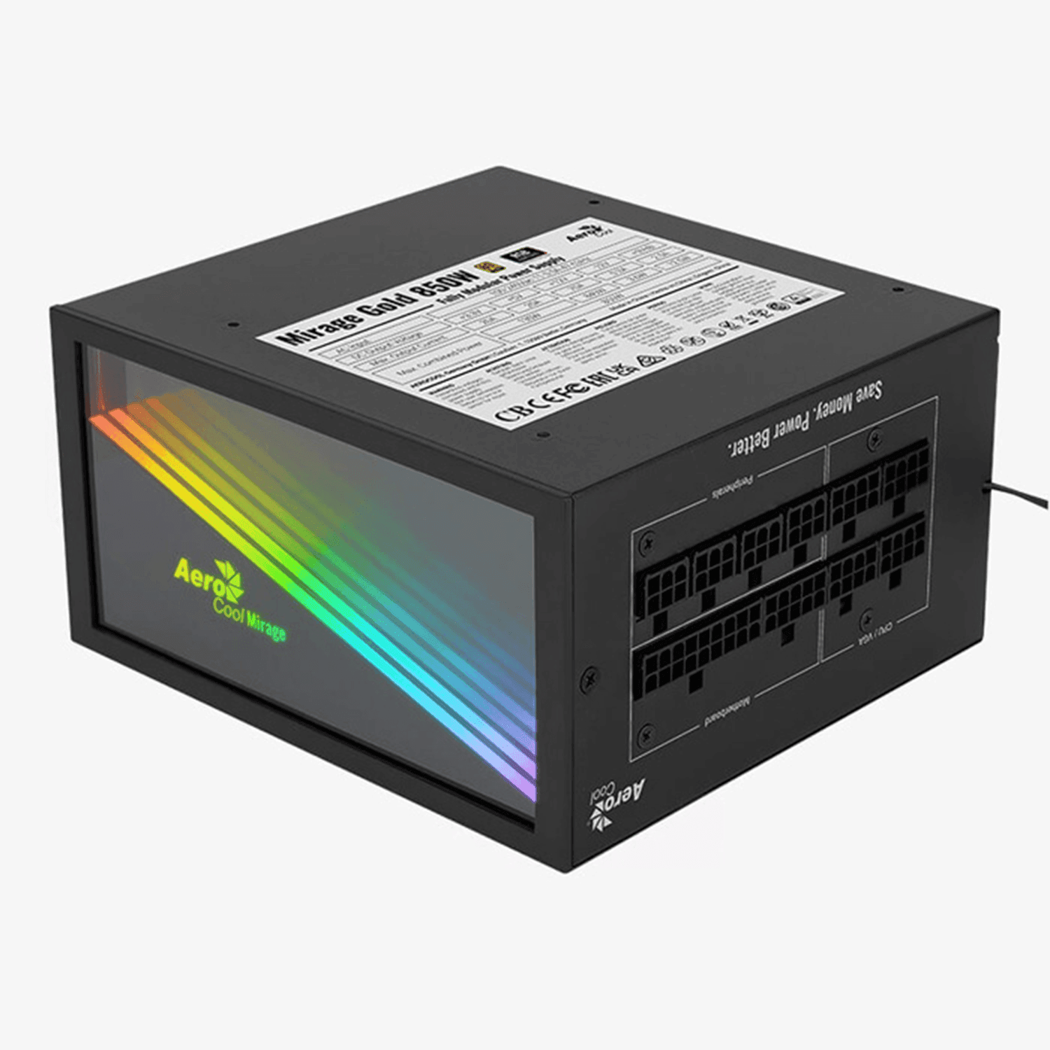 Aerocool - Mirage Gold 850W Fully Modular - مزود طاقة Aerocool - Mirage Gold 850W Fully Modular - مزود طاقة