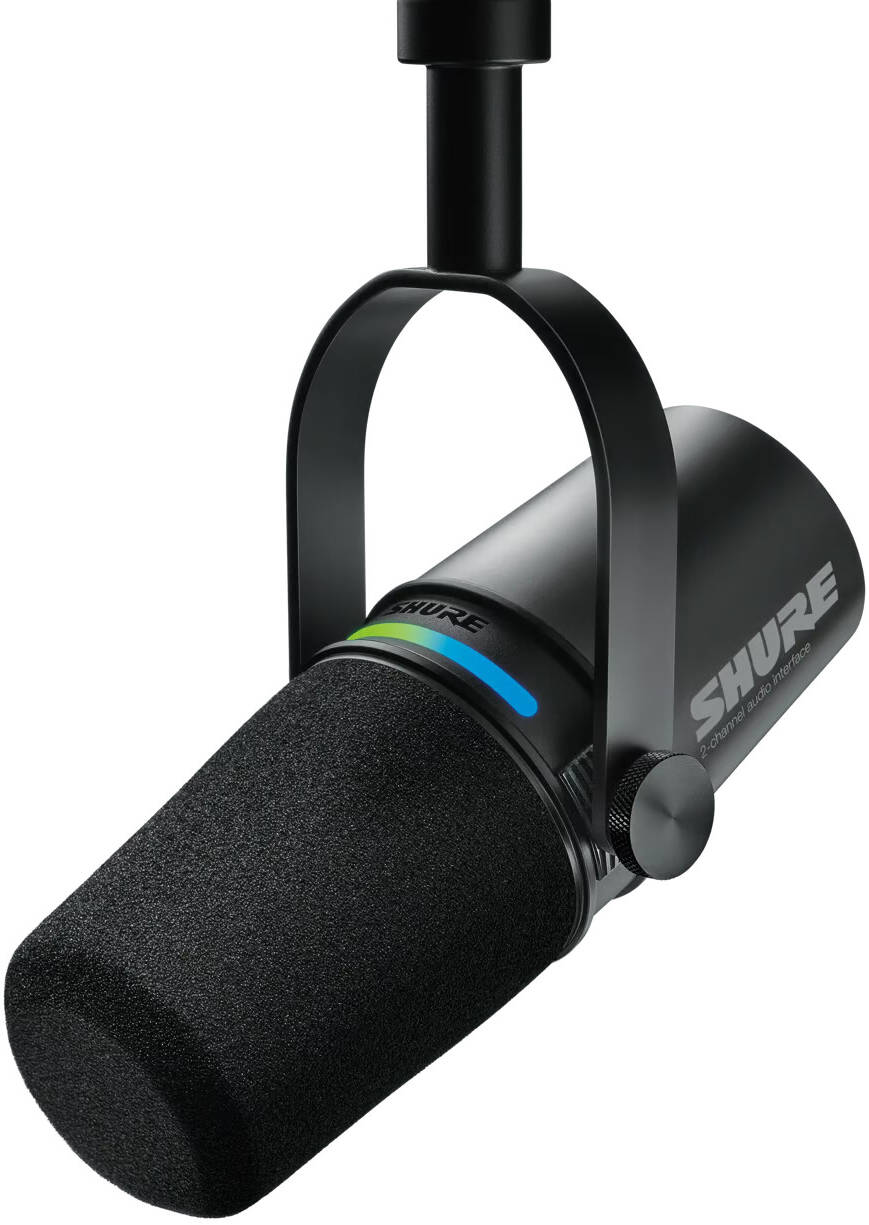 Shure MV7i Smart Microphone & Interface, Dynamic Auto Level Mode, Advanced DSP Features, Customizable LED Touch Panel, Multiple Recording Modes, Mac, Windows, iOS, and Android Compatible, Black | MV7i - مايك أحترافي
