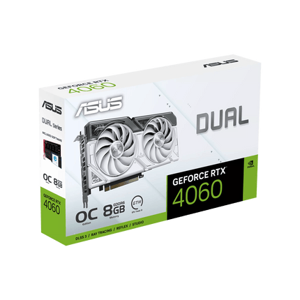 ASUS Dual GeForce RTX 4060 8GB GDDR6 OC Edition - White - كرت شاشة - PC BUILDER QATAR - Best PC Gaming Store in Qatar 