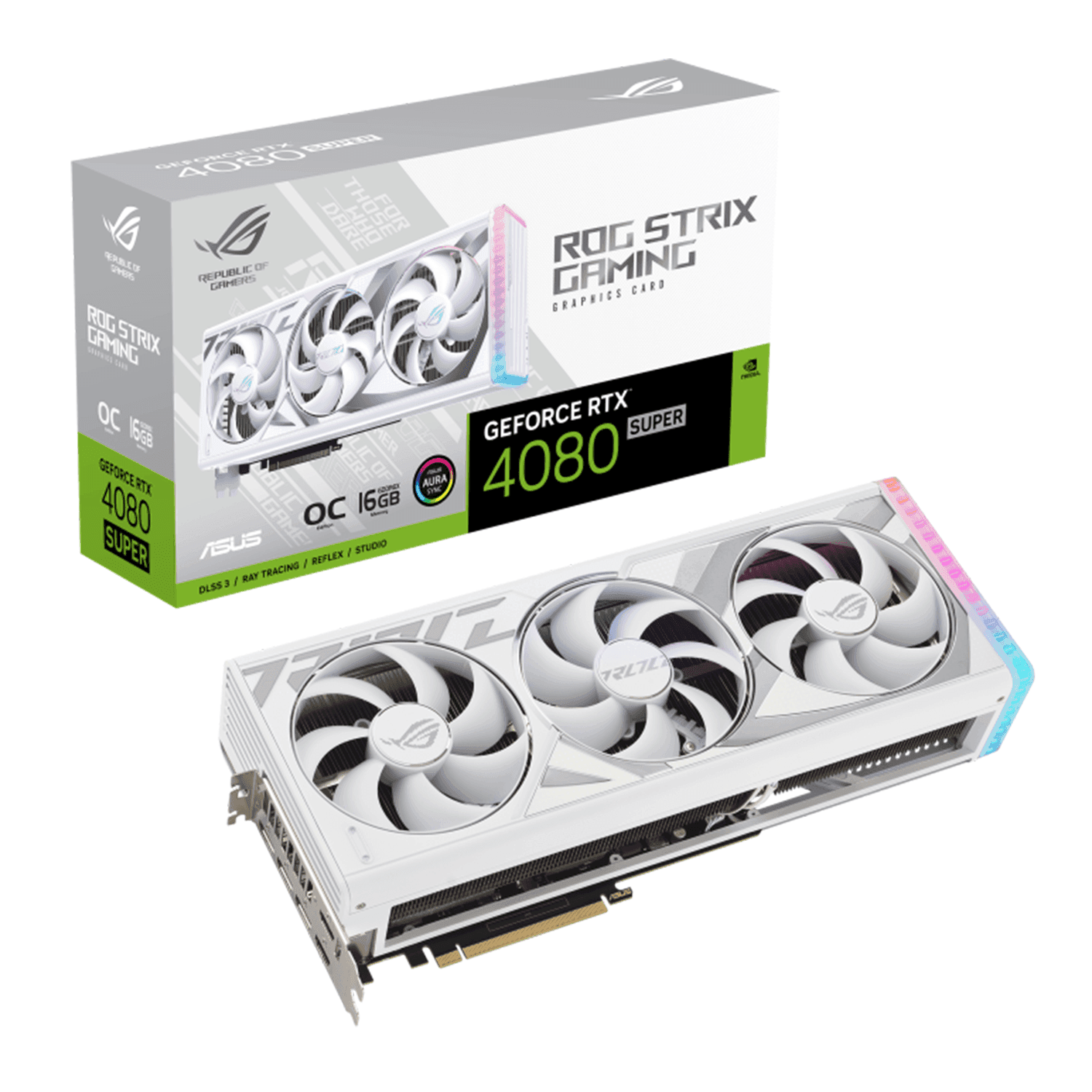 ASUS ROG Strix GeForce RTX™ 4080 SUPER 16GB GDDR6X White OC Edition - كرت شاشة - PC BUILDER QATAR - Best PC Gaming Store in Qatar 