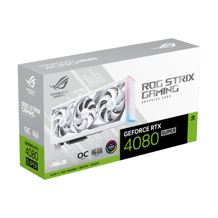 ASUS ROG Strix GeForce RTX™ 4080 SUPER 16GB GDDR6X White OC Edition - كرت شاشة - PC BUILDER QATAR - Best PC Gaming Store in Qatar 