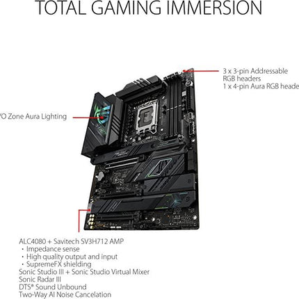 ASUS ROG STRIX Z790-F DDR5 Gaming WIFI Motherboard Intel LGA 1700 - اللوحة الأم - PC BUILDER QATAR - Best PC Gaming Store in Qatar 