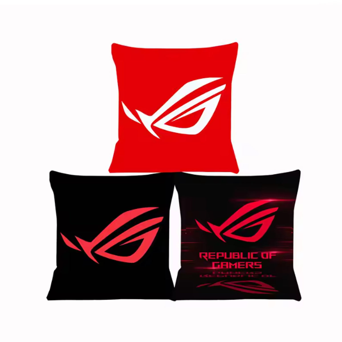 Republic of Gamers (ROG) Cushion Cover (45×45 cm, Black) – Soft Microfiber Square Pillowcase for Gaming chair, Sofas & Beds - غطاء وسادة