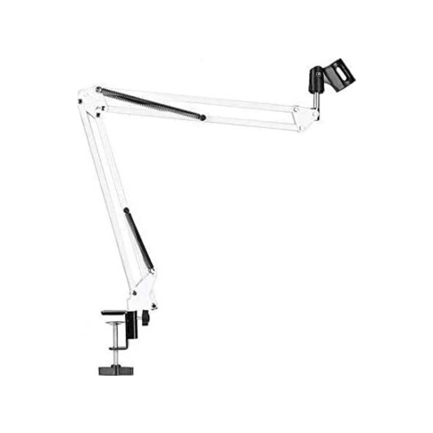 Microphone Stand Broadcast Studio Mic, Suspension Boom Scissor, Arm Stand, Adjustable Legs, Folding Type, Convenient To Carry, Easy to Suitable For All Mics, Completely Flexible, White - ستاند للمايك