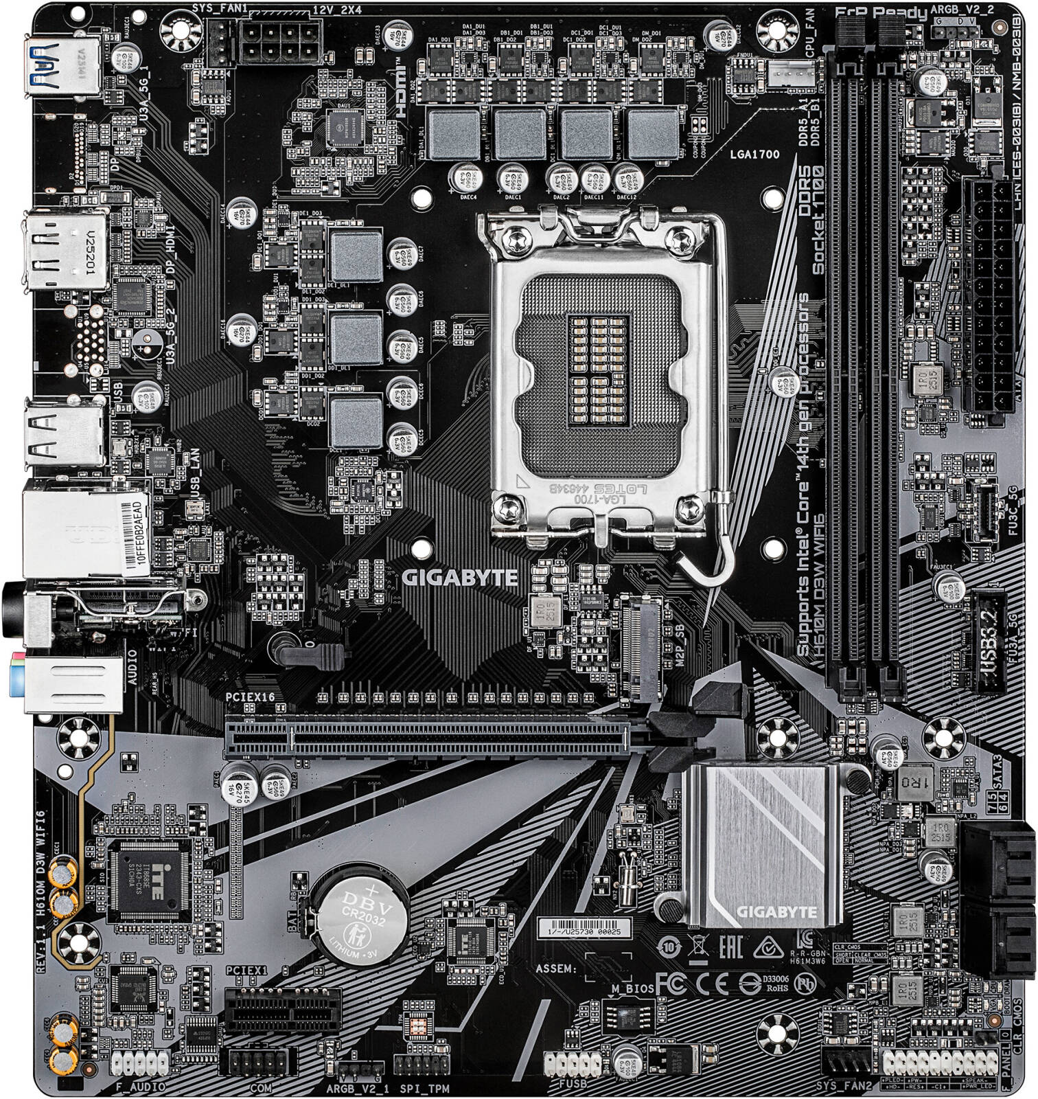 GIGABYTE H610M D3W WIFI6 DDR5 Micro ATX Motherboard LGA 1700 - اللوحة الام