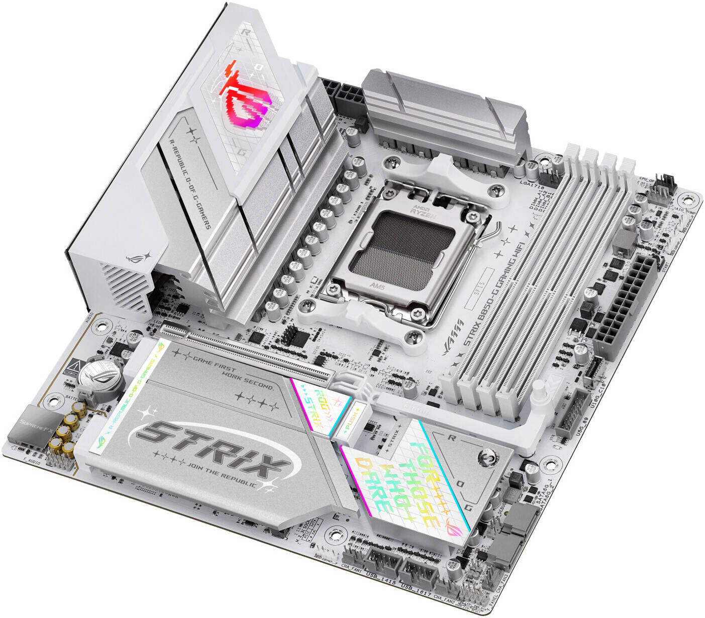ASUS ROG STRIX B850-G GAMING WIFI AM5 Micro-ATX Motherboard, AMD B850 Chipset - لوحه الام