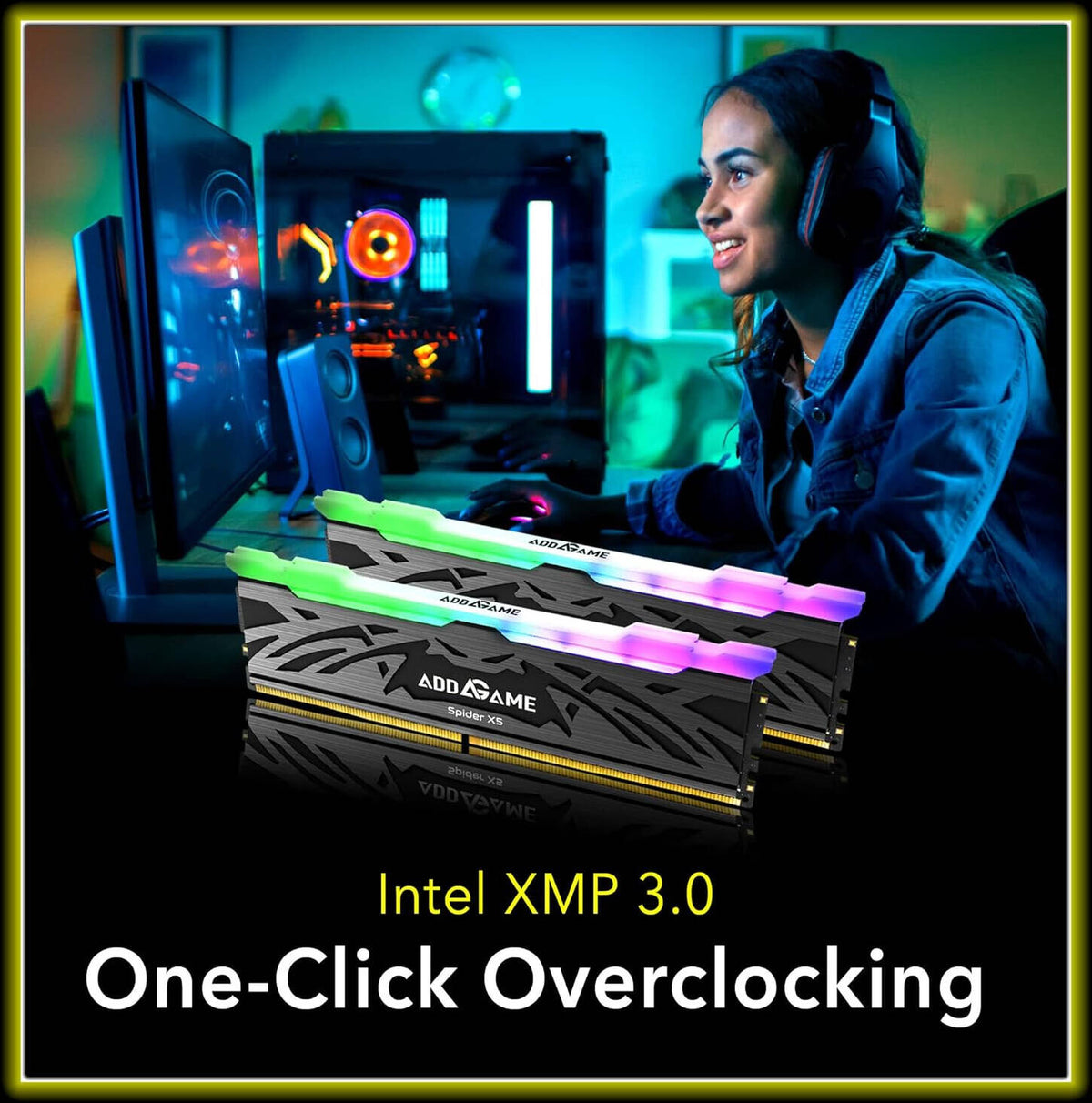 Addlink Spider X5 32GB (2x16GB) DDR5 6000MHz CL38 RGB Gaming RAM – Black Aluminum Heatsink, Intel XMP 3.0 & AMD EXPO Ready - رامات