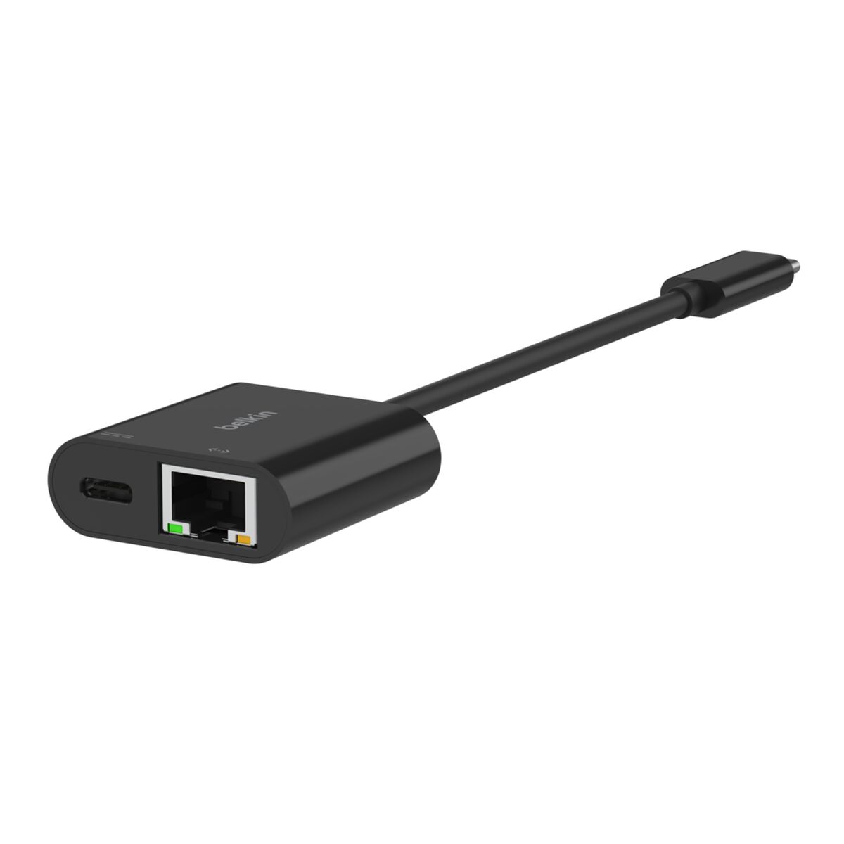 Belkin CONNECT USB-C to Gigabit Ethernet + Charge Adapter, 100W Power Delivery, Black