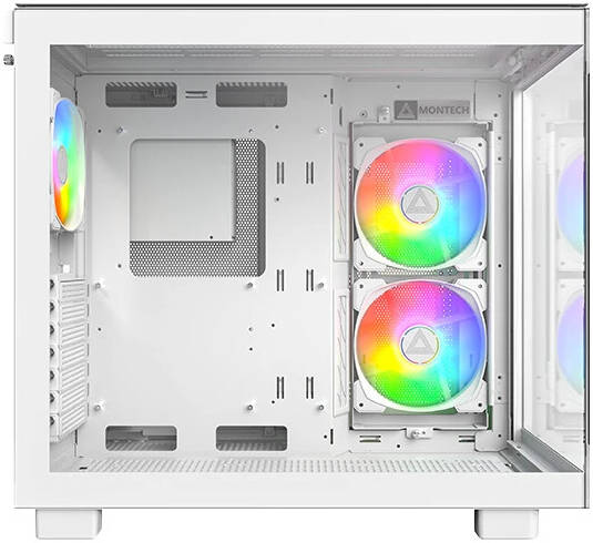 Montech KING 65 PRO ATX Computer Case, 3x ARGB PWM Pre-Installed Fans, White - كيس أبيض