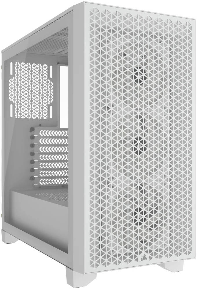 Corsair 3000D RGB AIRFLOW Tempered Glass Gaming Case (3x AR120 Fans Included) White - كيس أبيض
