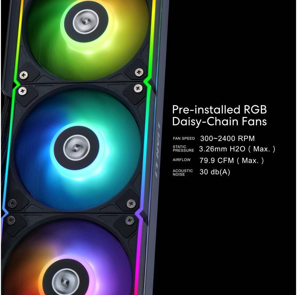 Lian Li HydroShift LCD 360mm RGB Liquid Cooler - Black - مبرد مع شاشه