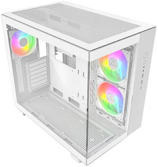 Montech KING 65 PRO ATX Computer Case, 3x ARGB PWM Pre-Installed Fans, White - كيس أبيض Montech KING 65 PRO ATX Computer Case, 3x ARGB PWM Pre-Installed Fans, White - كيس أبيض