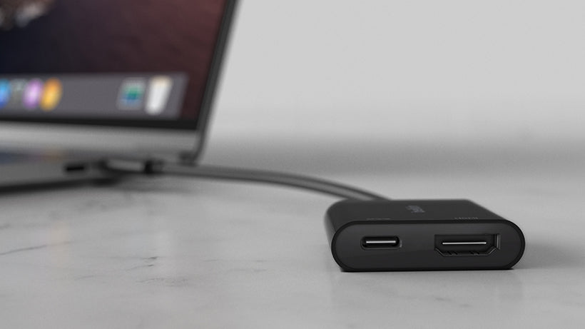 Belkin USB-C to HDMI + Charge Adapter, 4K 60Hz, 60W Power Delivery Pass-Through, Black