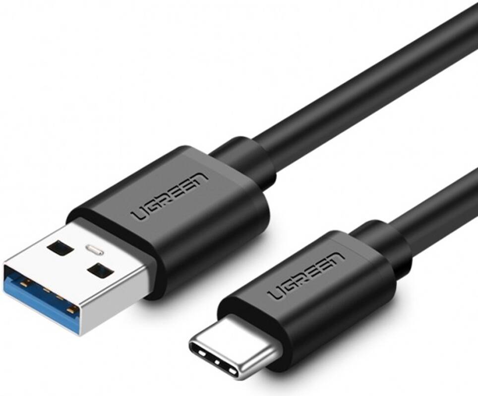 UGREEN USB 3.0 Type A Male To USB Type-C Male Cable, 1M, 5Gbps Transfer Speed, Up To 3 Amps Of Power Output, Black - كيبل