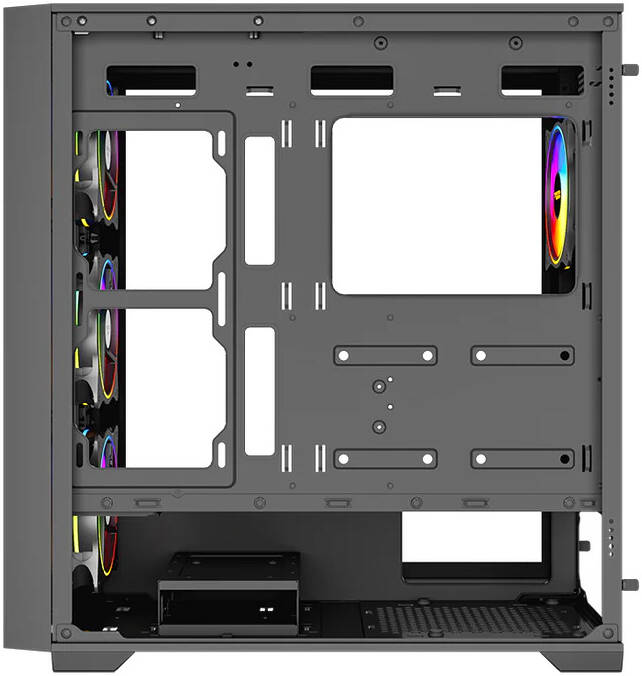 Twisted Minds Storm Rider Mid Tower Gaming PC Case Black with (4 ARGB Fans Included)  - كيس