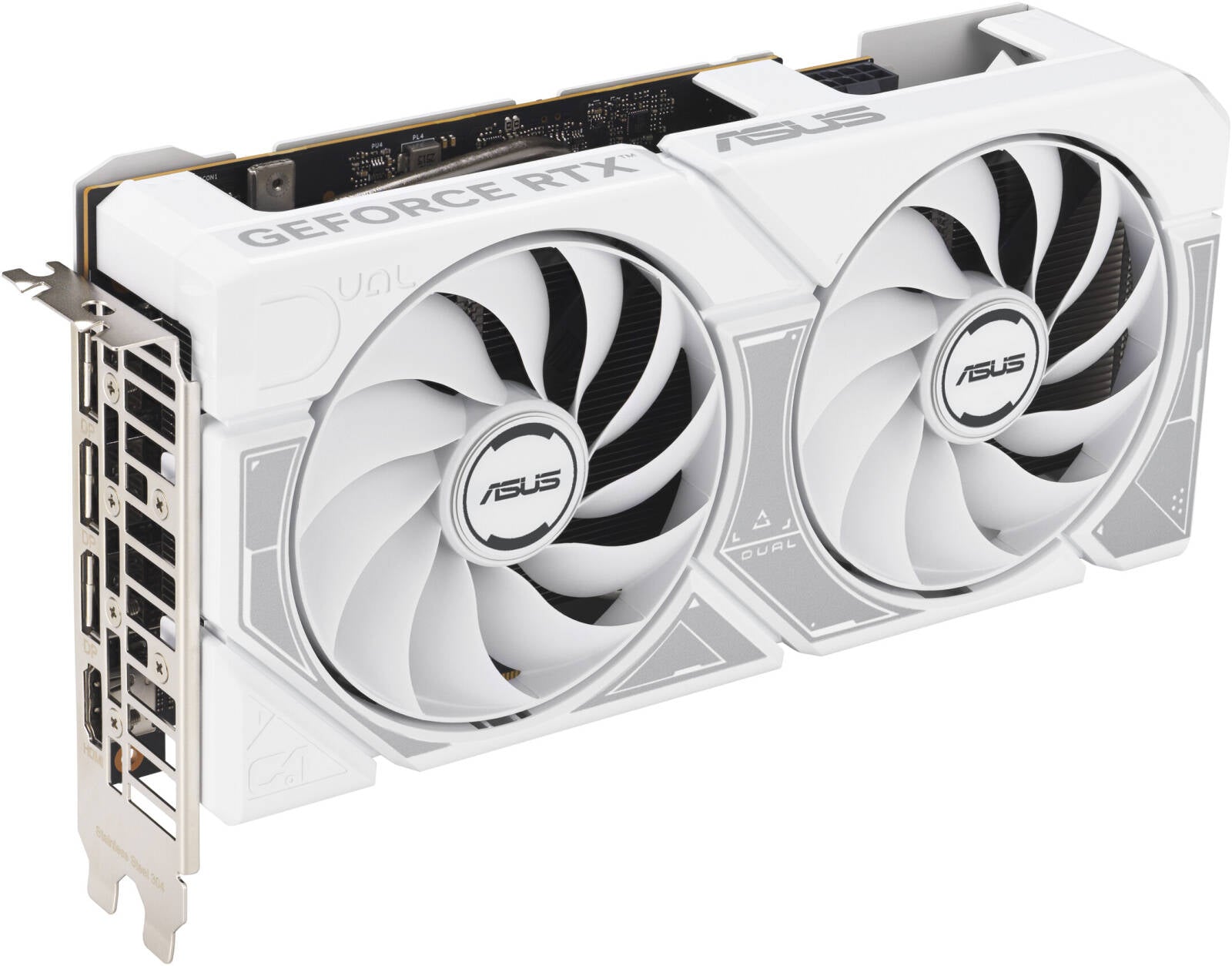 ASUS Dual GeForce RTX 5060 White OC Edition 8GB GDDR7 Graphics Card, 8GB GDDR7 128-Bit Memory, 2535MHz Boost Clock, 28 Gbps Memory Speed, 3840 CUDA Cores, PCI Express 5.0, White - كرت شاشه أبيض