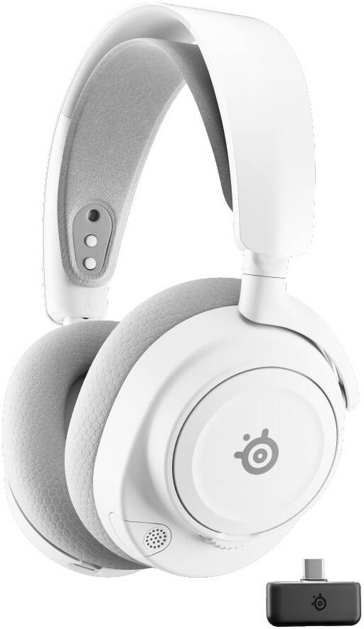 SteelSeries Arctis Nova 7P Gen 2 Wireless Gaming Headphones, Playstation Edition, Neodymium Magnetic Drivers, 360° Spatial Audio, Noise Rejecting Mic, 50h Battery Life, White - سماعه قيمنق لاسلكيه بيضاء