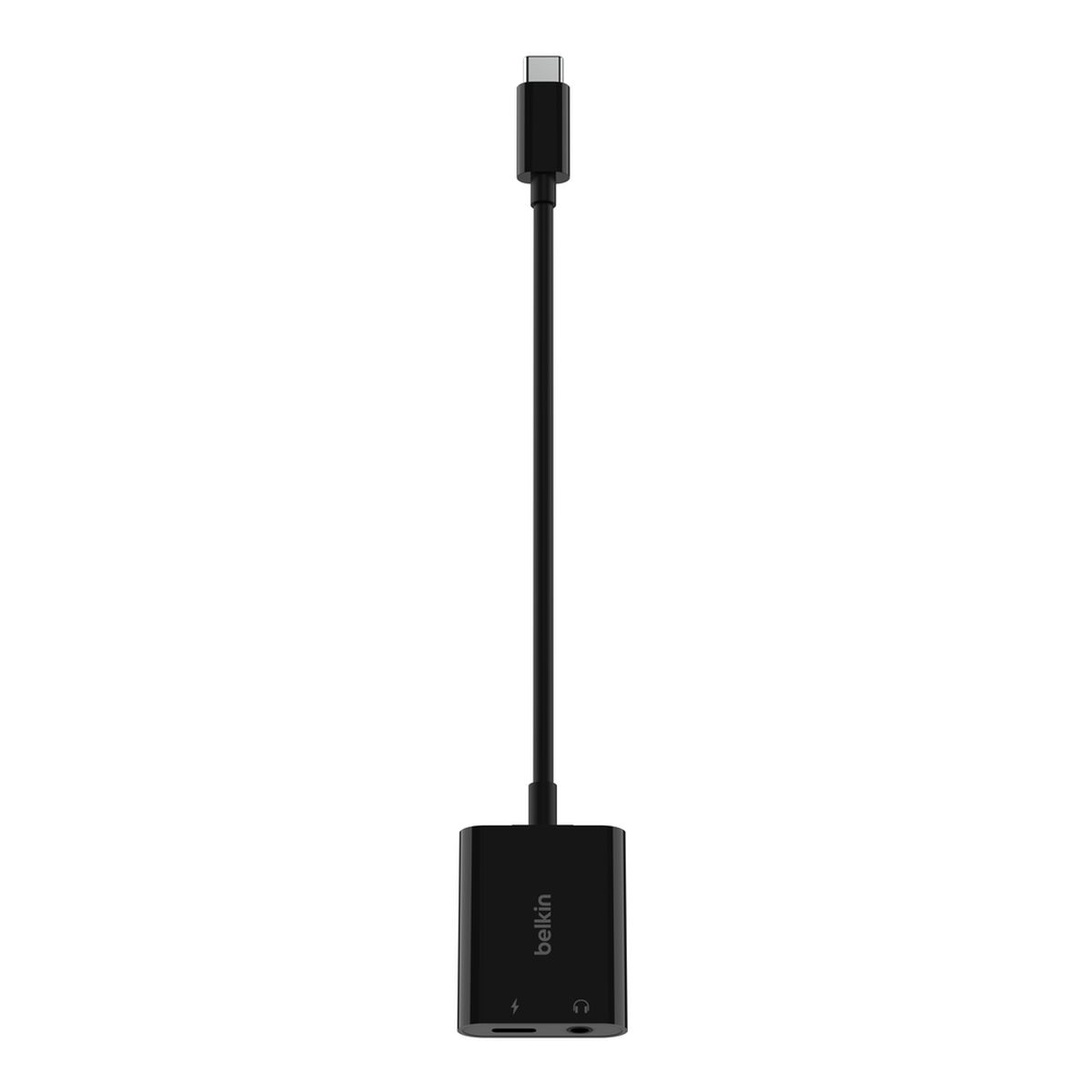 Belkin RockStar 3.5mm Audio + USB-C Charge Adapter, 60W PD Fast Charging, Black
