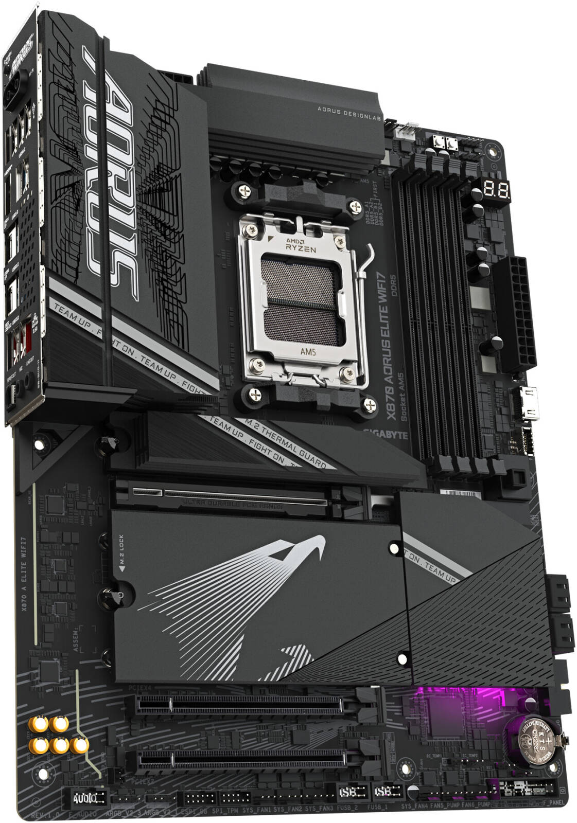 GIGABYTE X870 Aorus Elite Wifi7 AM5 ATX Motherboard, AMD X870 Chipset DDR5 - لوحه ام