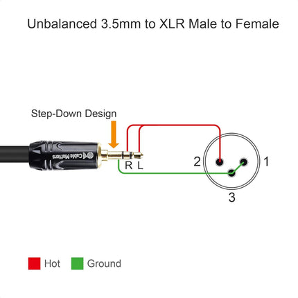 Cable Matters 3.5mm to XLR Cable 6 ft, Male to Male XLR to 1/8 Inch Cable, XLR to 3.5mm Cable, Compatible with iPhone, iPod - كيبل