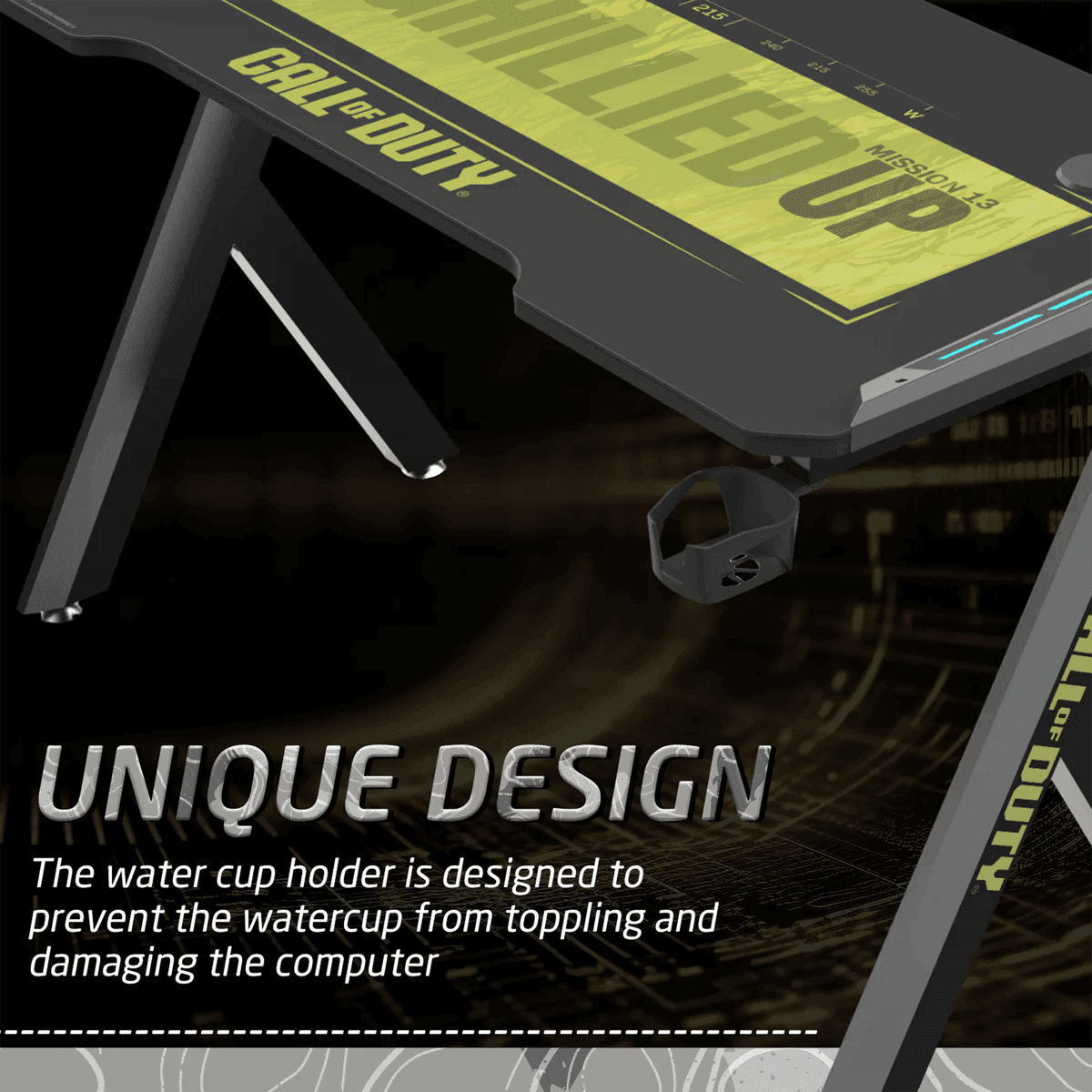 Computer Desk Pad Cod Call Of Duty (COD) Hawksbill Series RGB Flowing Light Gaming Desk With ...