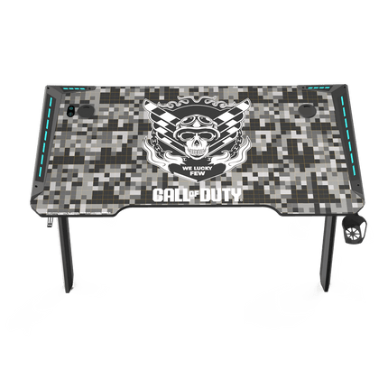 Call Of Duty (COD) Hawksbill Series RGB Flowing Light Gaming Desk With Mouse pad, Headphone Hook & Cup Holder - طاولة - PC BUILDER QATAR - Best PC Gaming Store in Qatar 