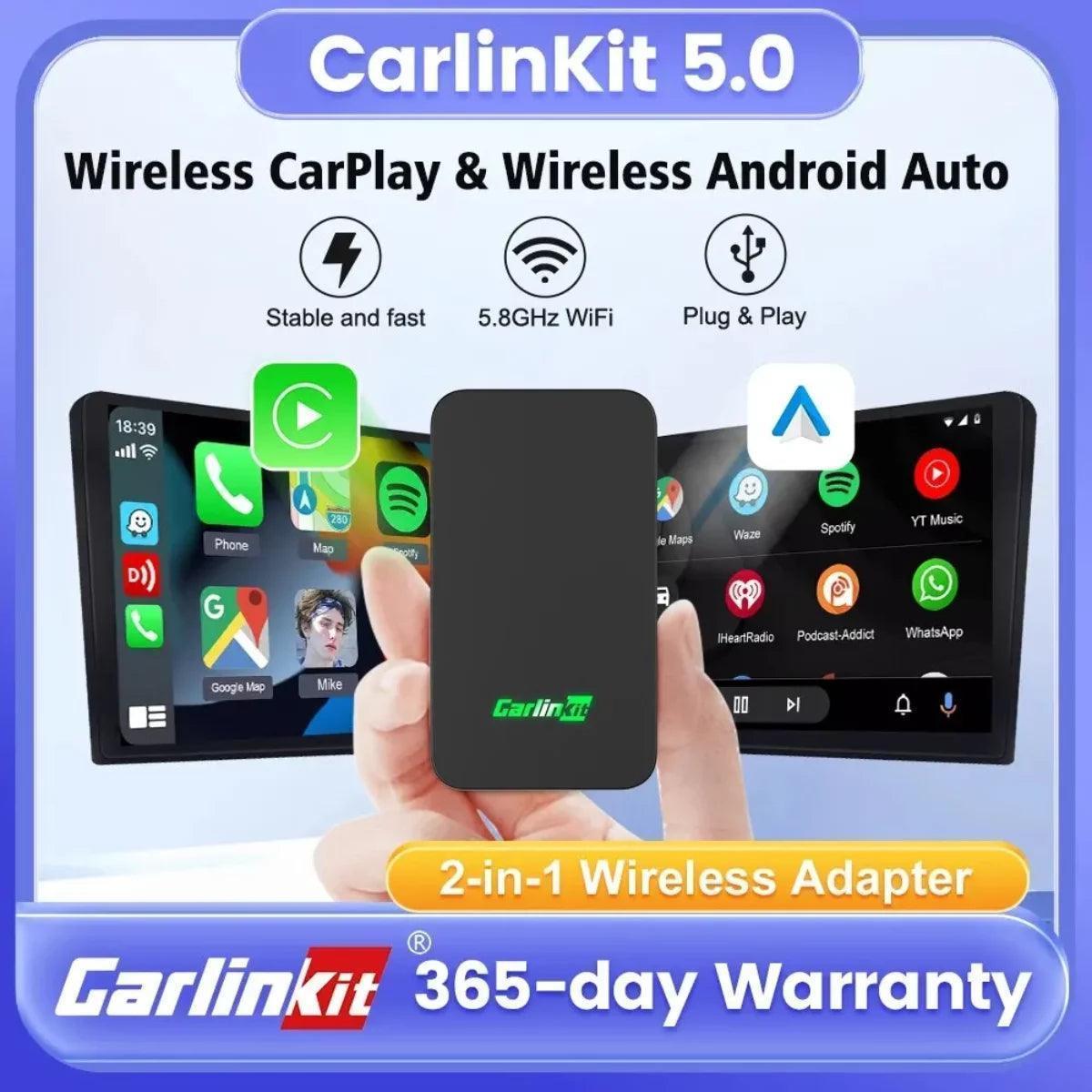 CarlinKit 5.0 WIRED TO WIRLESS CarPlay / Android Auto Wireless Adapter 4 in 1 Box - قطعة تحويل الكاربلاي الى لاسلكي CarlinKit 5.0 WIRED TO WIRLESS CarPlay / Android Auto Wireless Adapter 4 in 1 Box - قطعة تحويل الكاربلاي الى لاسلكي