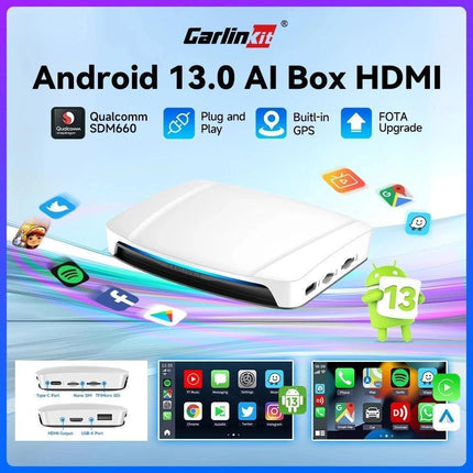 CARLINKIT UHD SDM660 TBOX UHD WIRELESS CARPLAY / ANDROID AUTO ADAPTER W. HDMI, USB-C, USB, TF CARD SLOT - PC BUILDER QATAR - Best PC Gaming Store in Qatar 