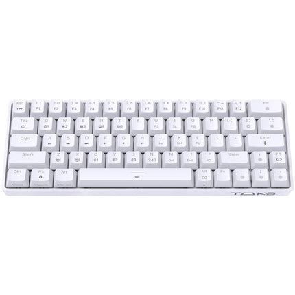 DIERYA TMKB T63 60% Wireless Mechanical Keyboard RGB Backlit Compact 63 Keys with Red Switch for Windows Laptop PC Gamer Typist - white - كيبورد احترافي ابيض