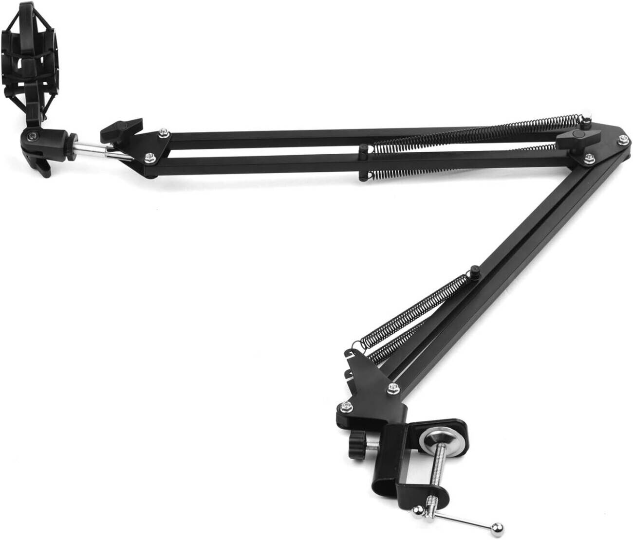 HALAMODO Quadcast Boom Arm Scissor Microphone Stand, Adjustable & Foldable Microphone, Heavy-Duty Metal Mic Arm Bracket with Shock Proof Holder - ستاند للمايك