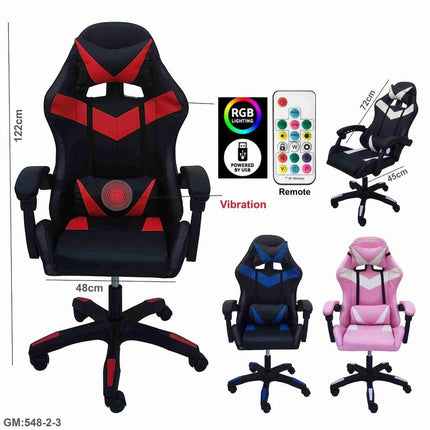Gaming Chair with RGB Light “548-2-3” - Blue - كرسي