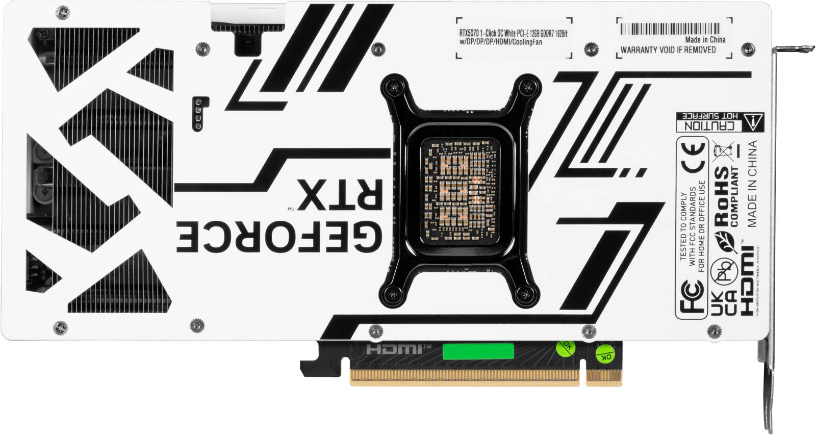 GALAX GeForce RTX 5070 1-Click OC Graphics, 12GB GDDR7 WHITE - كرت شاشه أبيض