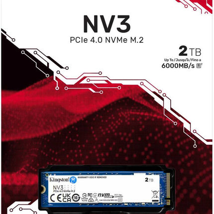 Kingston SSD 2TB NV3 M.2 UP TO 6,000 PCIe 4.0 NVMe M.2 SSD - تخزين