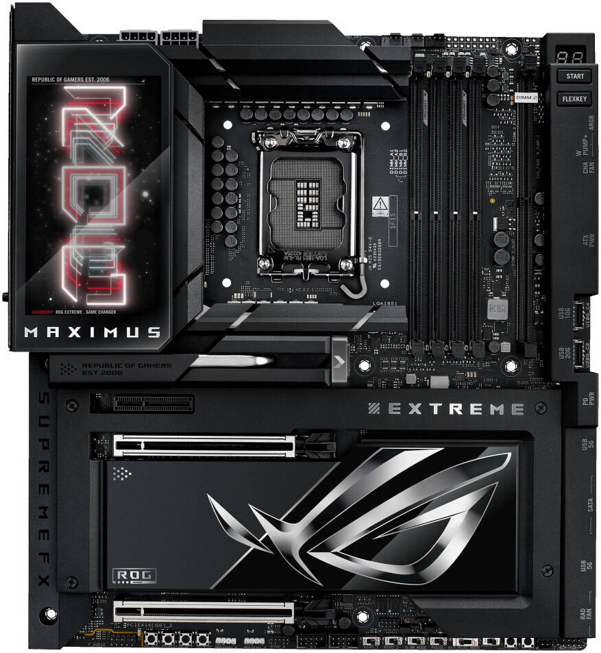 ASUS ROG MAXIMUS Z890 EXTREME Intel LGA 1851 E-ATX Motherboard (DDR5, PCIe 5.0, Wi-Fi 7, Dual Thunderbolt 5) - اللوحة الأم