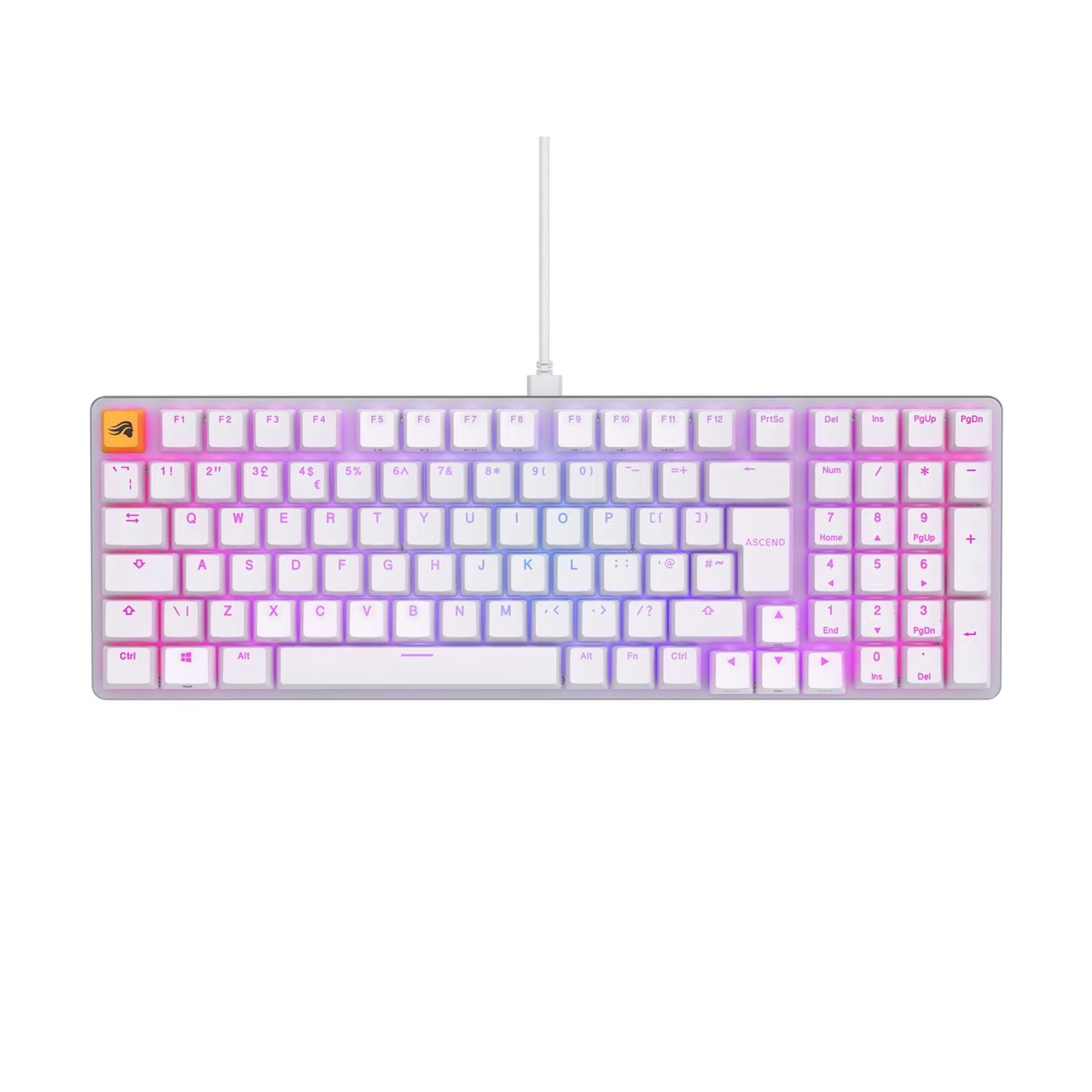 Glorious GMMK 2 96% RGB USB Mechanical Gaming Keyboard UK ISO - White - كيبورد قيمنق أبيض Glorious GMMK 2 96% RGB USB Mechanical Gaming Keyboard UK ISO - White - كيبورد قيمنق أبيض
