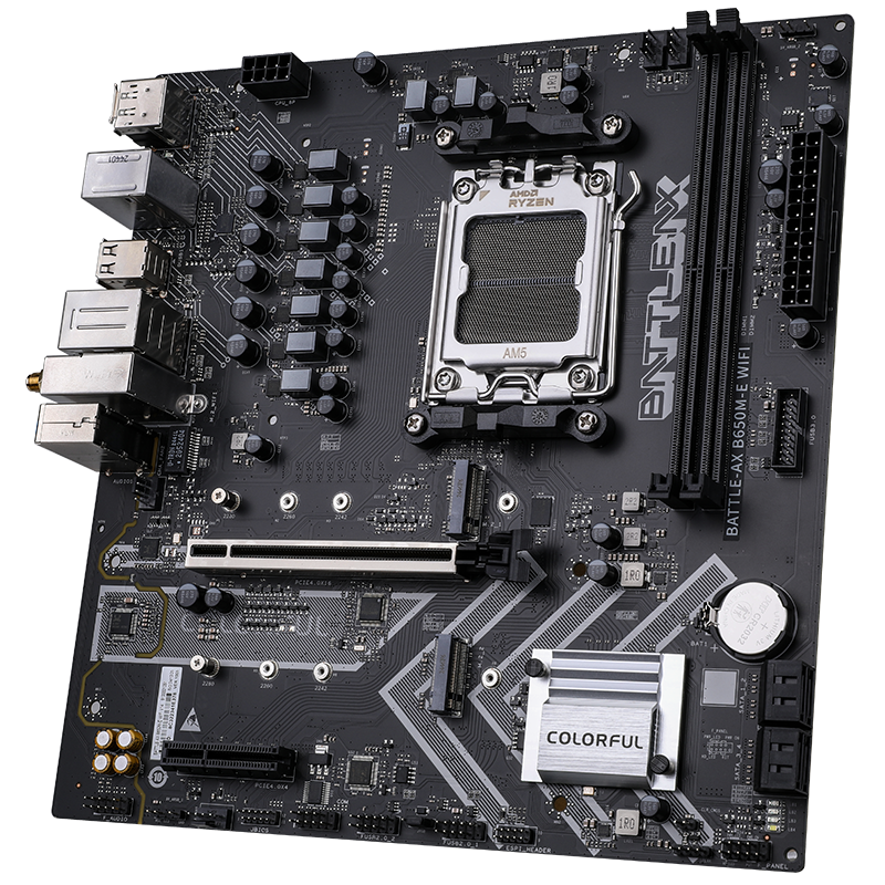 COLORFUL BATTLE-AX B650M-T WIFI V14 Micro-ATX Motherboard – AMD Ryzen AM5 Series Ready, DDR5 Dual-Channel, Wi-Fi 6, 2.5Gb Ethernet, PCIe 4.0 - ماذربورد