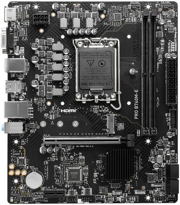 MSI PRO B760M-E LGA 1700 mATX Intel Motherboard, DDR5 - لوحه أم