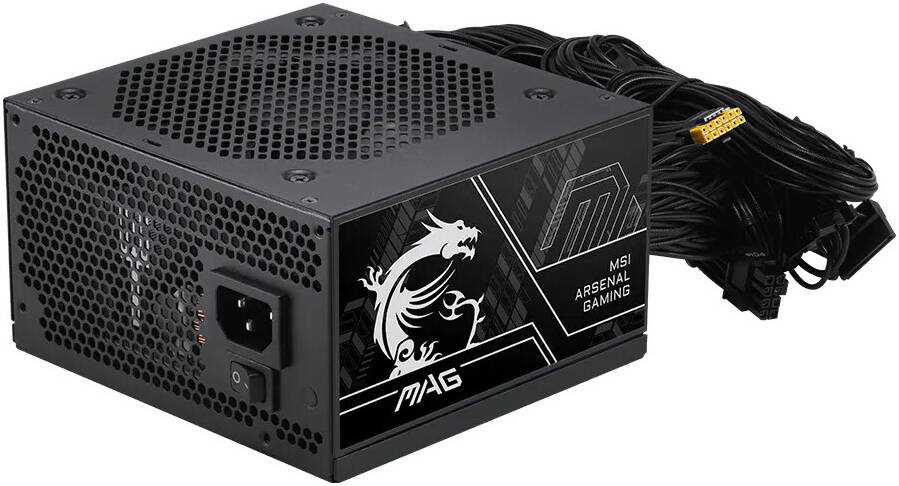 MSI MAG A750BN PCIE5 III 750W Power Supply – 80 PLUS Bronze, ATX 3.1 & PCIe 5.1 Ready, 12V-2x6 Cable, Black - مزود طاقة