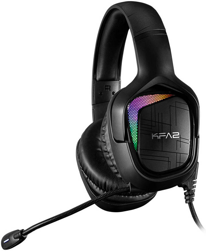 GALAX SONAR-04 USB 7.1 Channel RGB Gaming Headset, 7.1 Virtual Surround Sound, Professi- سماعه قيمنقonal Mic, Marquee RGB Lighting Effects, Adjustable Headband, USB 2.0, Black - سماعه قيمنق