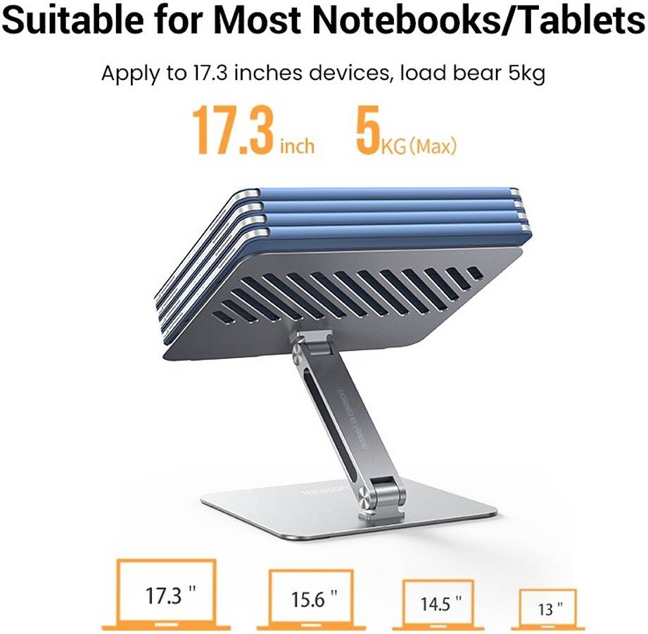 UGREEN Adjustable Laptop Stand  (Silver)-حامل لابتوب