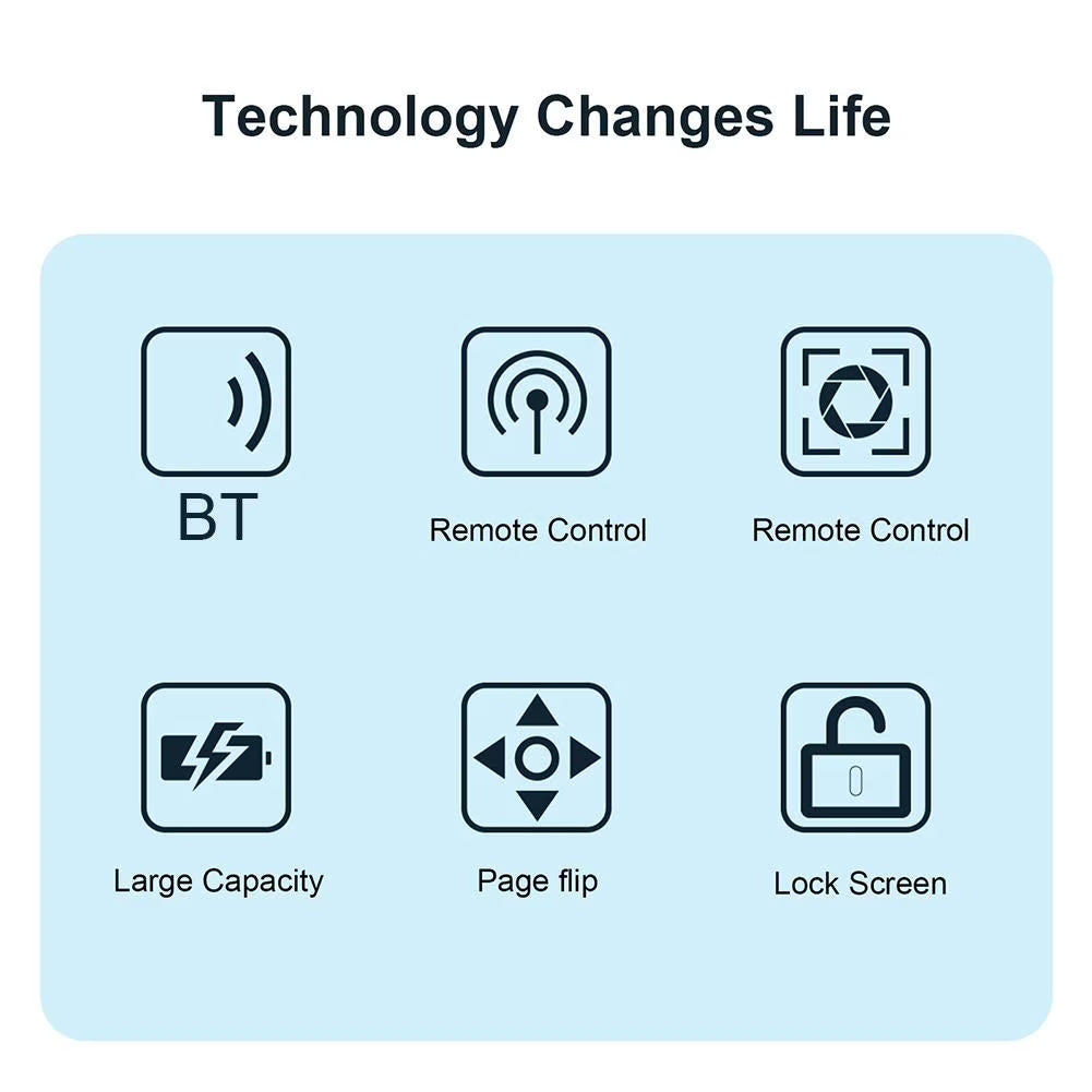 Bluetooth Ring Remote Control T33, Multi-Function Phone Scroller for Selfie, Page Turning, Volume Control, Black - خاتم تحكم في الهاتف