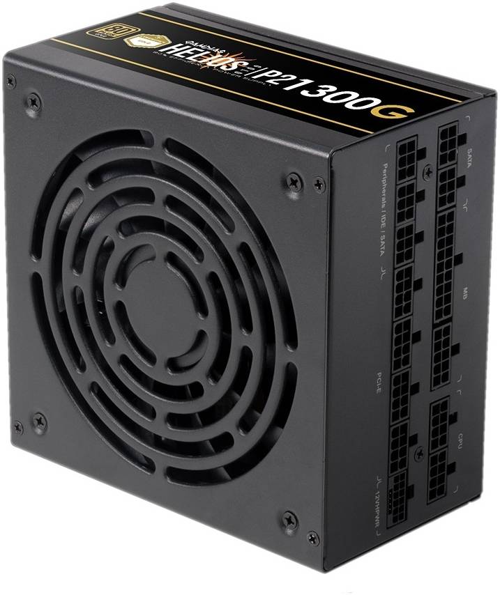 Gamdias Helios P2 1300G Power Supply, 1300W 80 Plus Gold Efficiency/Cybernetics Gold, Fully Modular, Native 12VHPWR Cable, PCIe Gen 5.0 Ready, Dual-ball Bearing Fan, Black - مزود طاقه