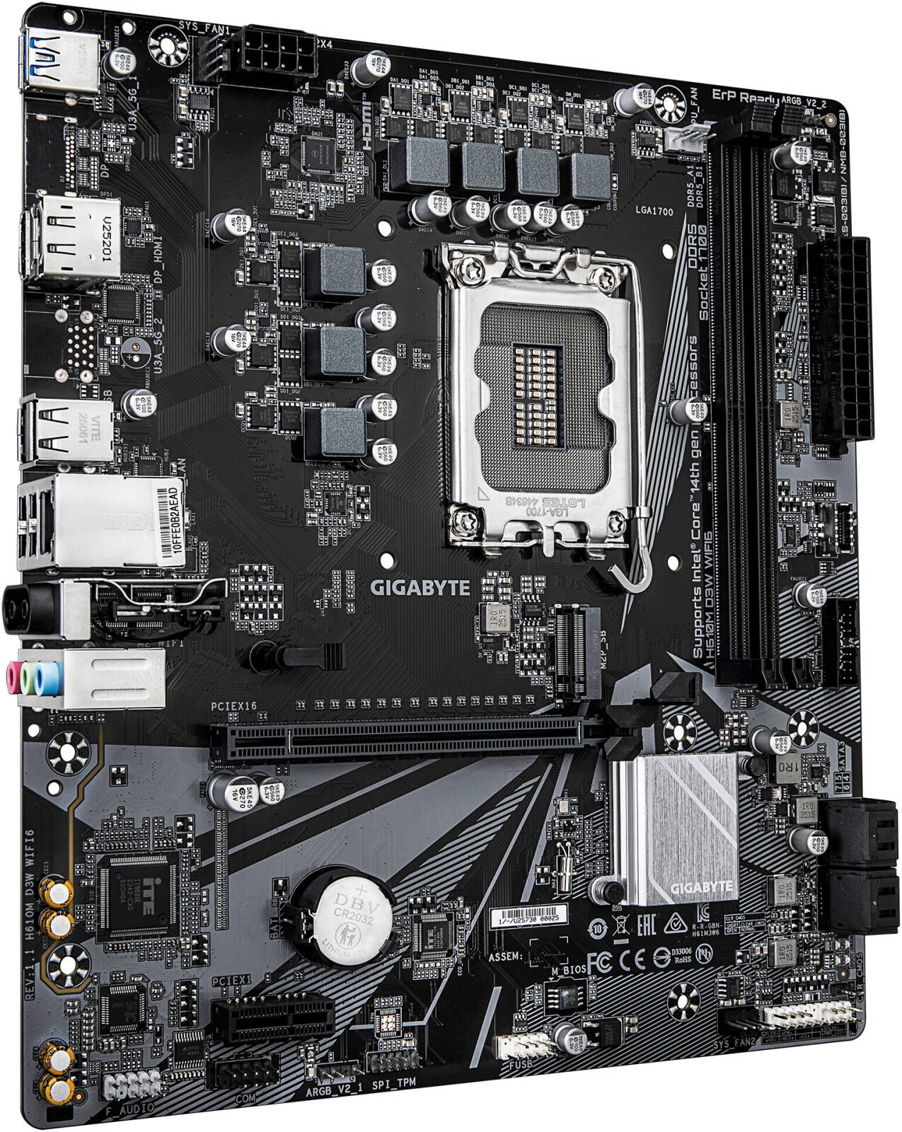 GIGABYTE H610M D3W WIFI6 DDR5 Micro ATX Motherboard LGA 1700 - اللوحة الام