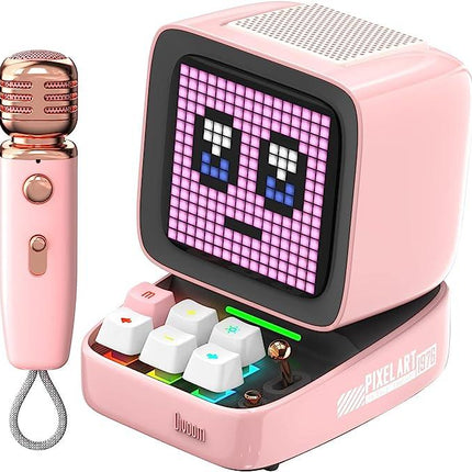 Divoom Ditoo Pixel Art Gaming Portable Bluetooth Speaker with 16*16 LED Display APP Control , 15W , Pink-شاشة عرض ذكيه - PC BUILDER QATAR - Best PC Gaming Store in Qatar 