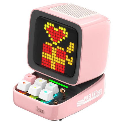 Divoom Ditoo-Pro Retro Pixel Art Bluetooth Speaker and Mechanical Keyboard - Pink - شاشة عرض ذكيه