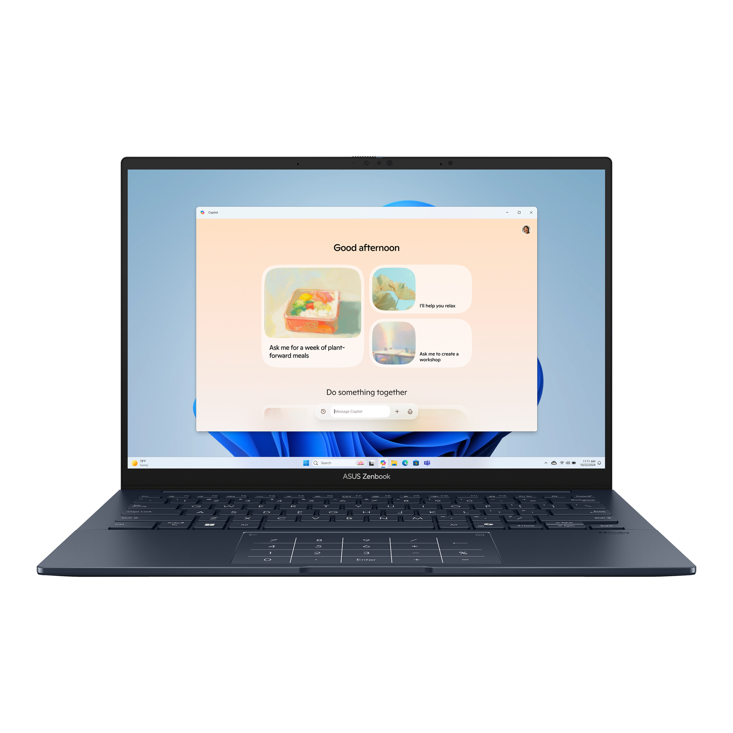 Asus Zenbook 14 OLED Laptop UX3405CA-PZ060W, 14 Inch 3K OLED, 32GB RAM, 1TB SSD, Blue - لابتوب