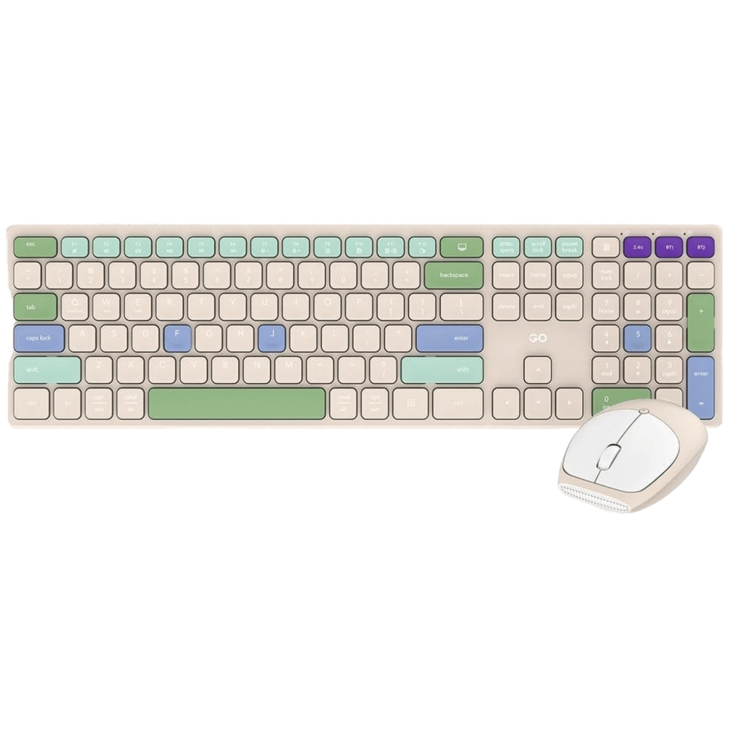 FANTECH WK895 GO Pop Office Wireless Keyboard Mouse Combo - Beige - كيبورد وماوس مكتبي FANTECH WK895 GO Pop Office Wireless Keyboard Mouse Combo - Beige - كيبورد وماوس مكتبي