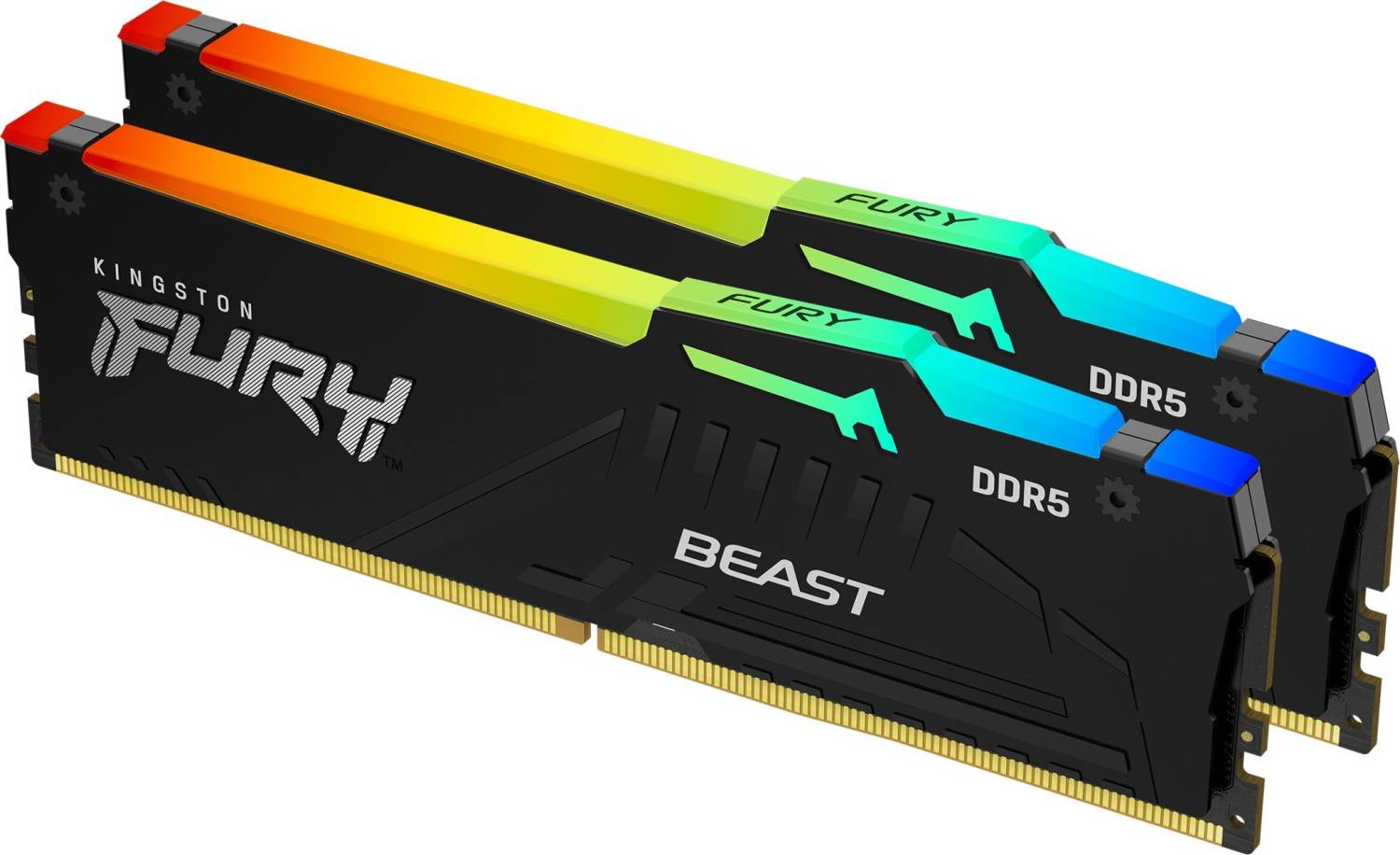 ingston Fury Beast RGB 64GB ( 2 x 32 ) DDR5 Desktop Memory, 5600MT/s Speed, CL40 Cas Latency, 1.25V Voltage, 288 Pin, Dual Channel Kit, Non-ECC Unbuffered DIMM, Black - رامات ingston Fury Beast RGB 64GB ( 2 x 32 ) DDR5 Desktop Memory, 5600MT/s Speed, CL40 Cas Latency, 1.25V Voltage, 288 Pin, Dual Channel Kit, Non-ECC Unbuffered DIMM, Black - رامات