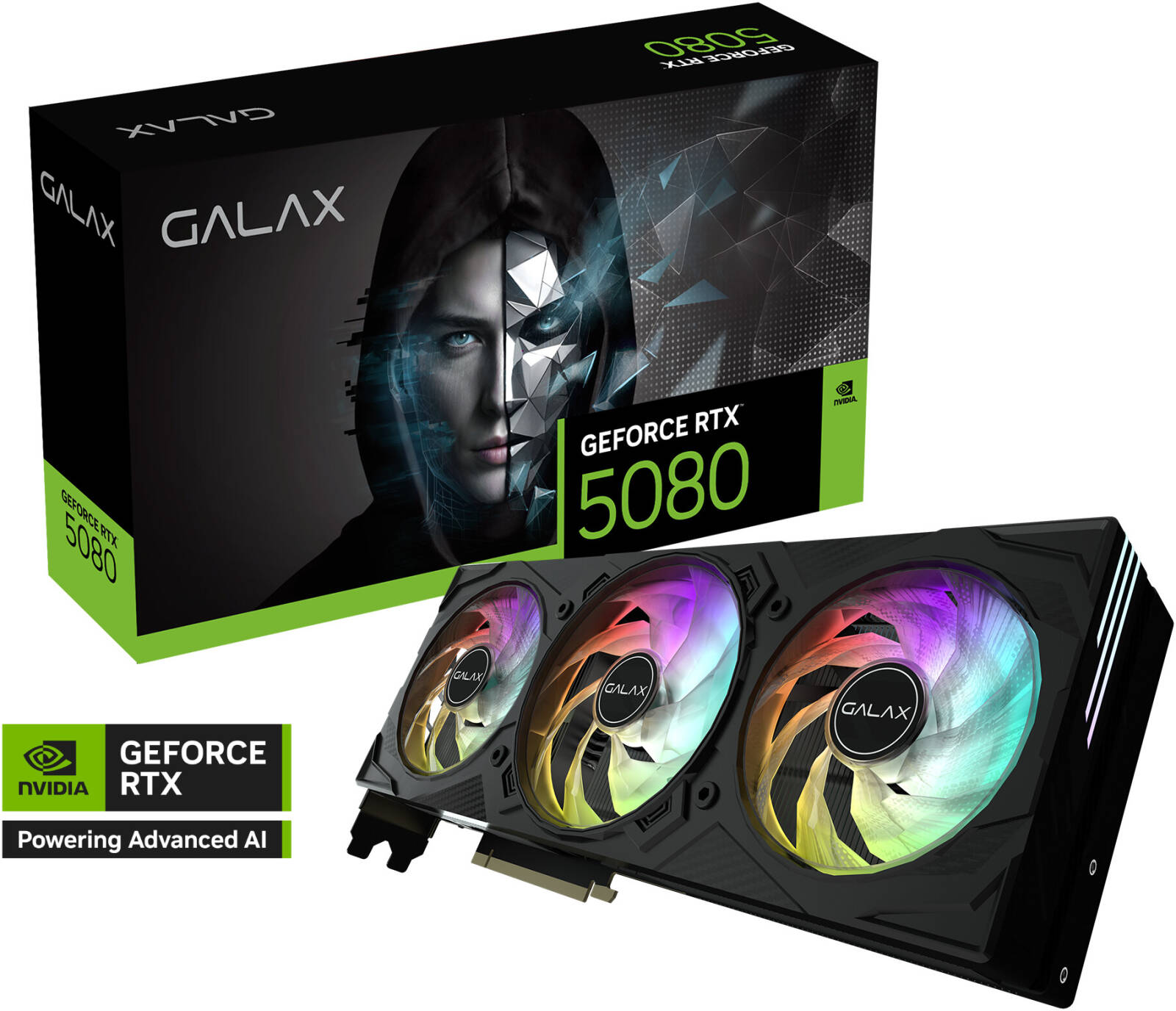 GALAX GeForce RTX 5080 EX Gamer 1-Click OC Graphics Card, 16GB GDDR7 256-Bit Memory, 30 Gbps Memory Speed, 10752 CUDA Cores, PCI-Express 5.0 - كرت شاشه
